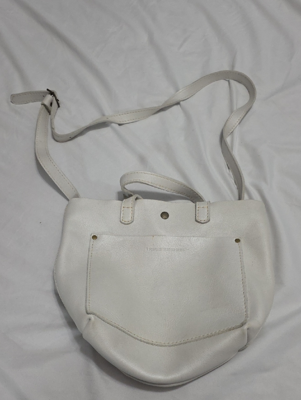 Portland Leather Goods White Crossbody Bag